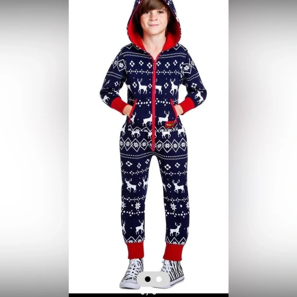 Tipsy Elves Black and White Reindeer Jumpsuit